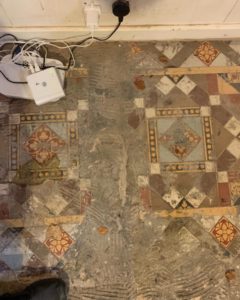 Hemmings Floor Restoration - Victorian Tiles Covered in Cement