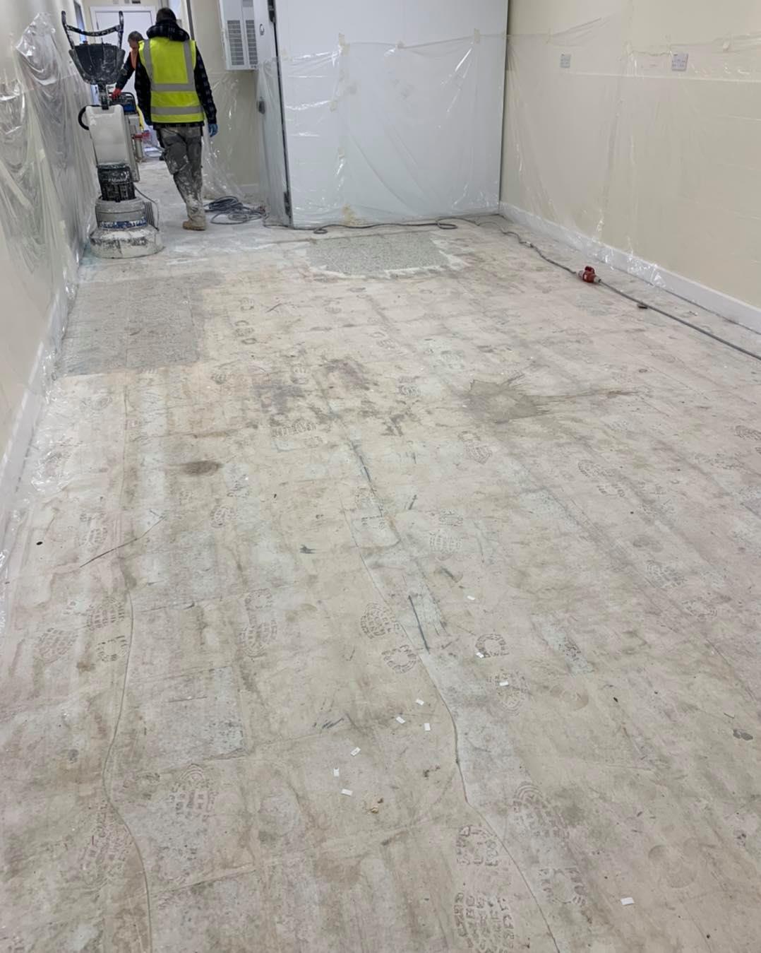 Hemmings Floor Restoration - Terrazzo Floor Covered in Cement