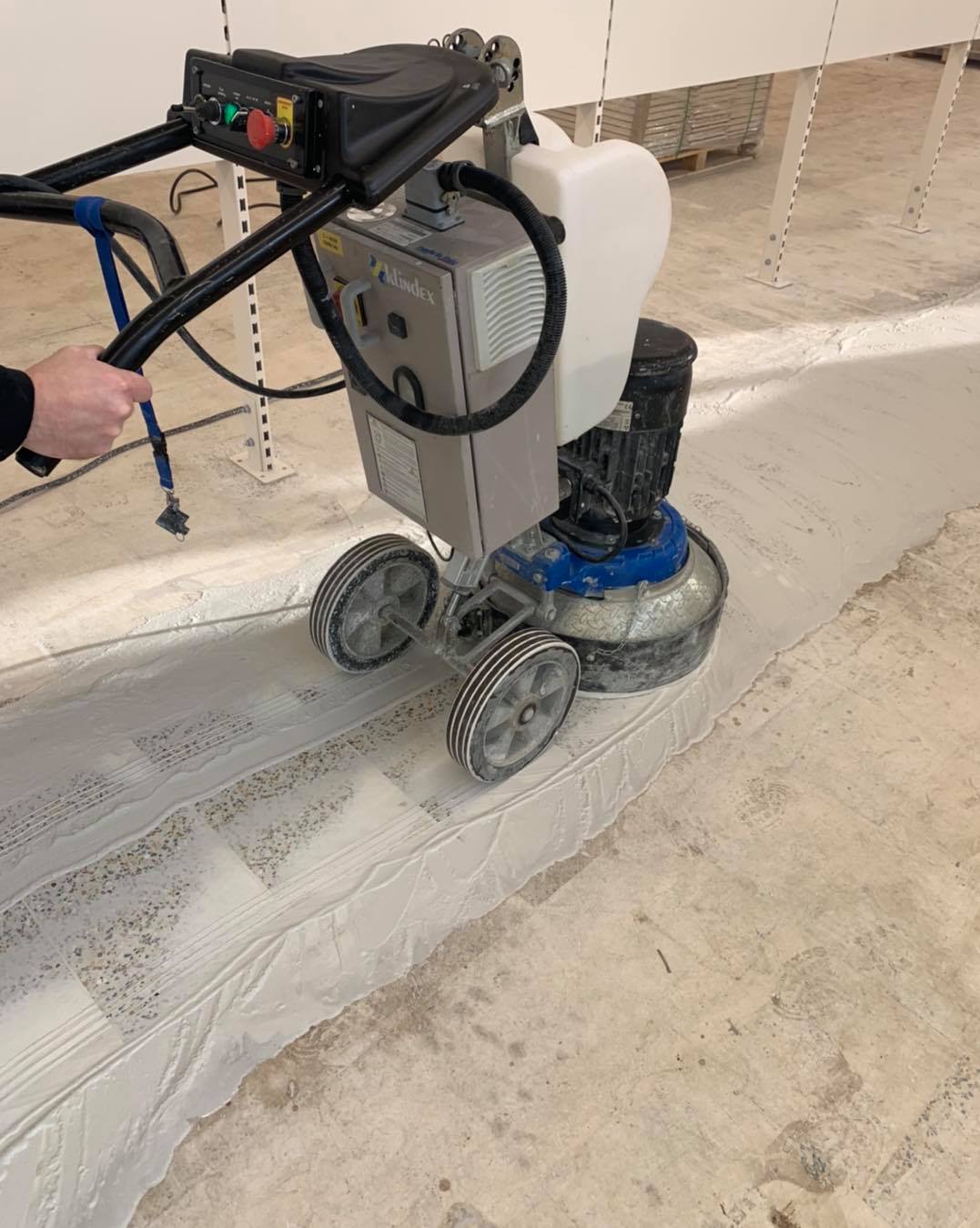Hemmings Floor Restoration - grinding terrazzo floor