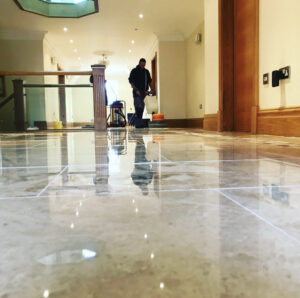 Hemmings Floor Restoration - completing a marble floor restoration project